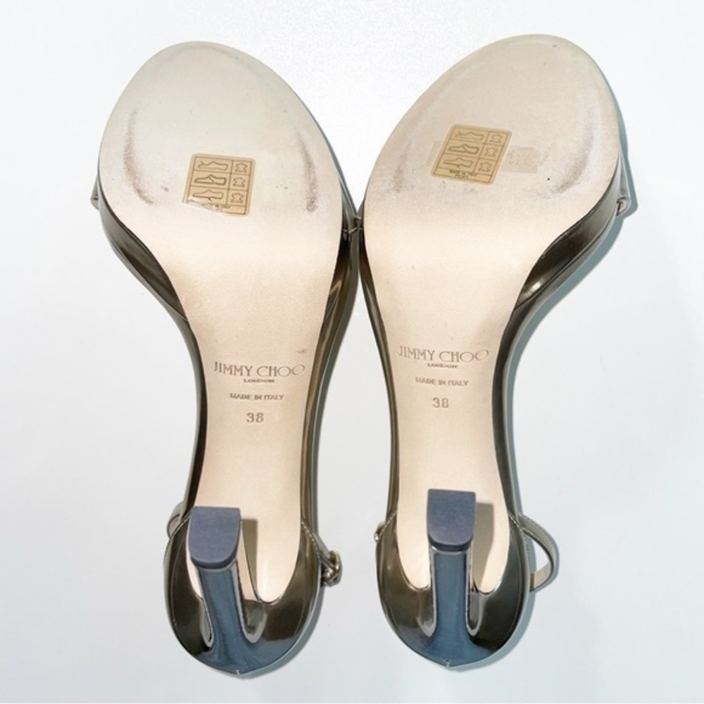 Jimmy Choo Gold Ankle Strap High Heels Size 38 - Picture 6 of 7